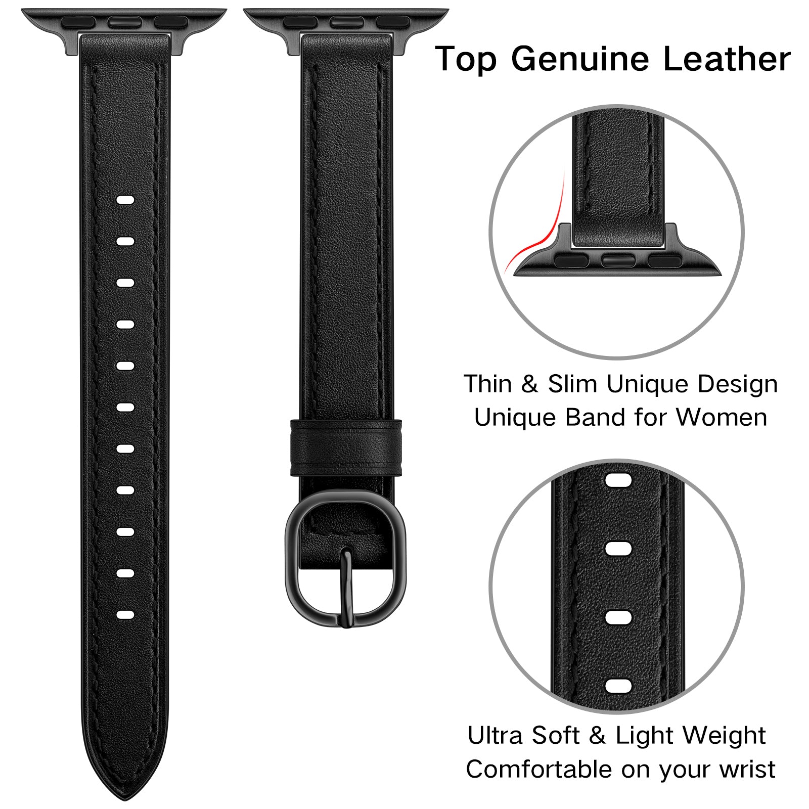 Genuine Leather Metal Buckle Watch Band Strap for Apple Watch Ultra 49mm Ultra 2 49mm Series 9 45mm SE (2023) 44mm Series 8 45mm 7 45mm Watch Series 6 5 4 SE 44mm SE (2022) 44mm Series 3 2 1 42mm Genuine Leather Metal Buckle Watch Band Strap for Apple Watch Ultra 49mm Ultra 2 49mm Series 9 45mm SE (2023) 44mm Series 8 45mm 7 45mm Watch Series 6 5 4 SE 44mm SE (2022) 44mm Series 3 2 1 42mm